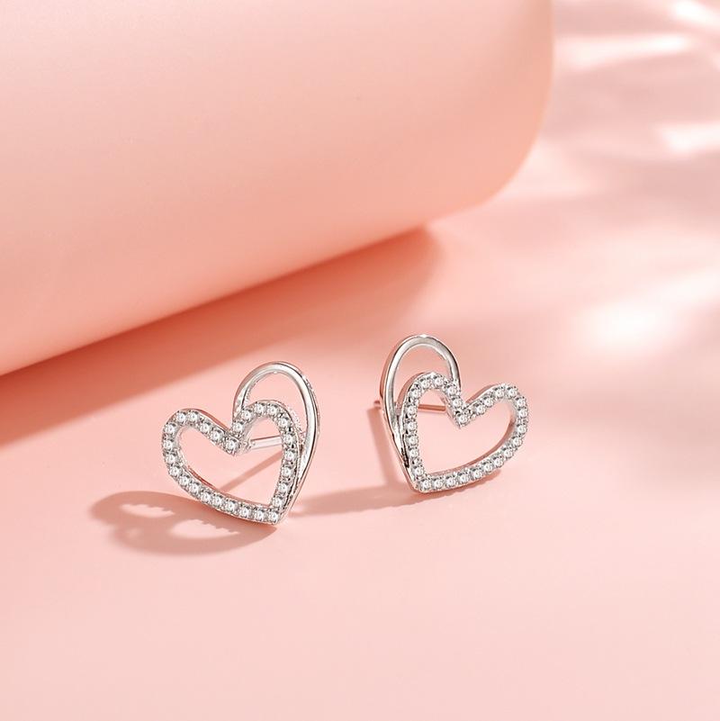 Cute Double Sweetheart Design Earrings for Women-Earrings-JEWELRYSHEOWN