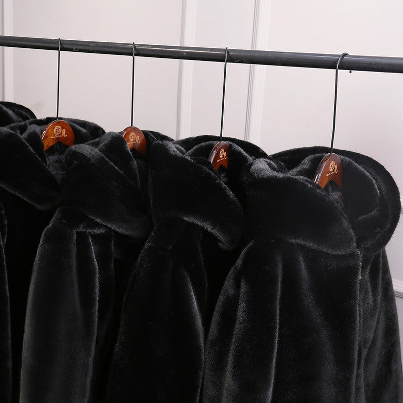 Warm Winter Artificial Fur Plus Sizes Overcoats for Men