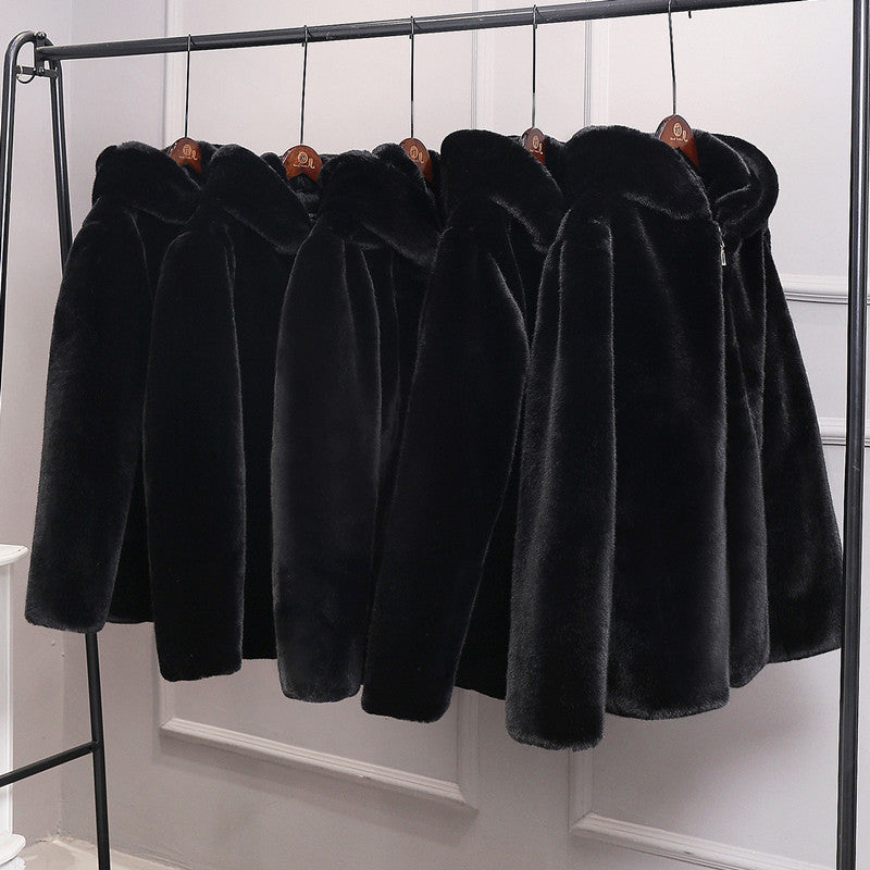 Warm Winter Artificial Fur Plus Sizes Overcoats for Men