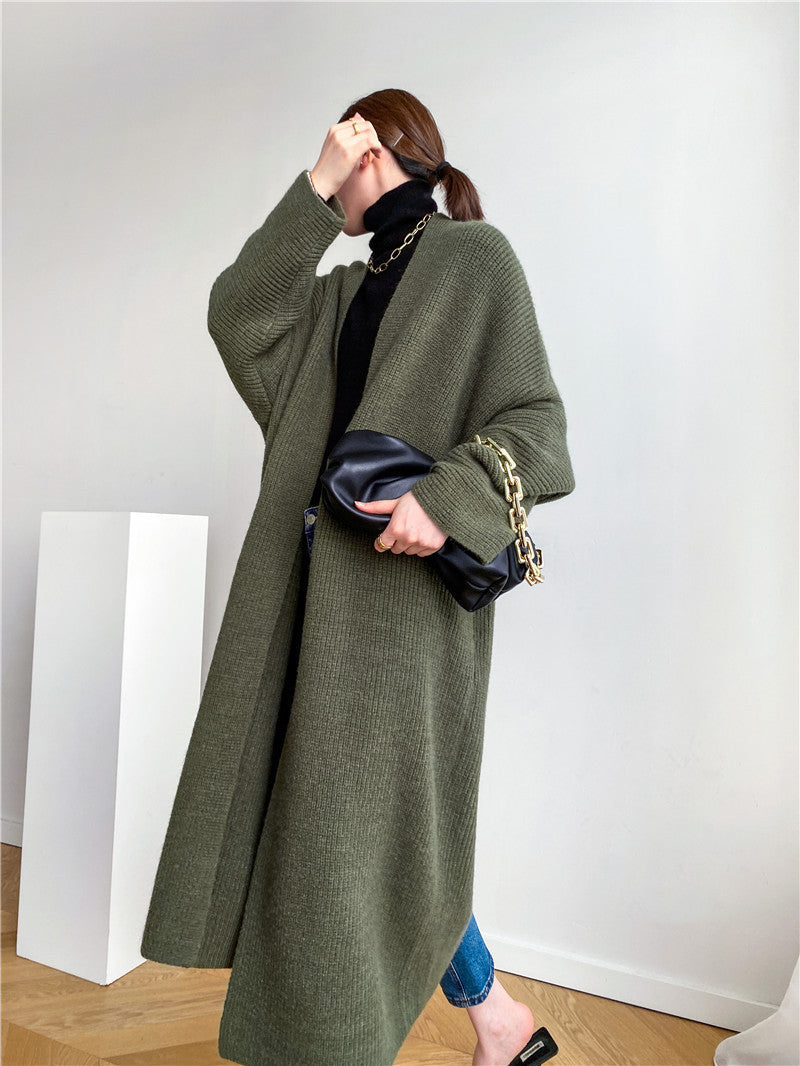 Cozy Lazy Style Long Knitted Overcoats for Women