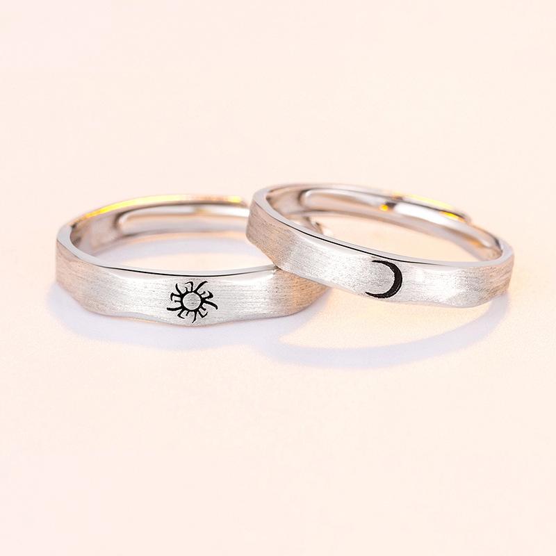 Fashion Moon&sun Design Open End Sliver His and Her Rings-Rings-JEWELRYSHEOWN