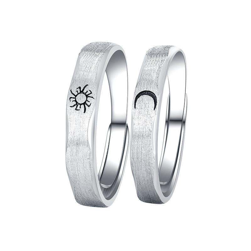 Fashion Moon&sun Design Open End Sliver His and Her Rings-Rings-JEWELRYSHEOWN