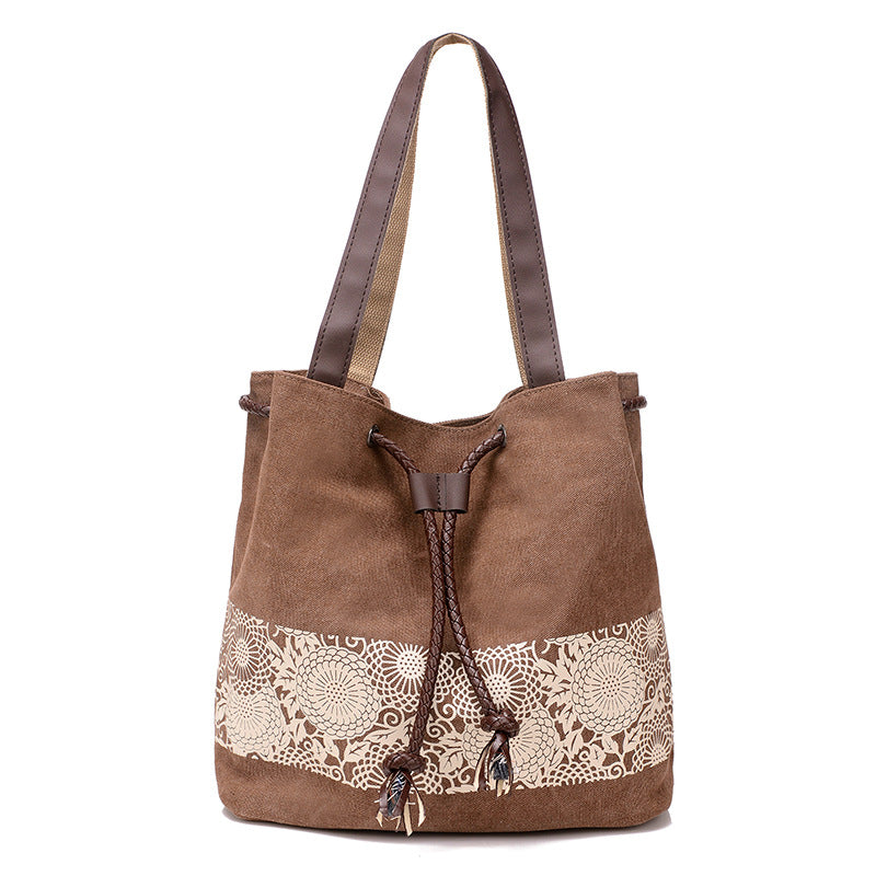 Boho Drawstring Canvas Handbags for Women 1116-Handbags-Coffee-Free Shipping Leatheretro