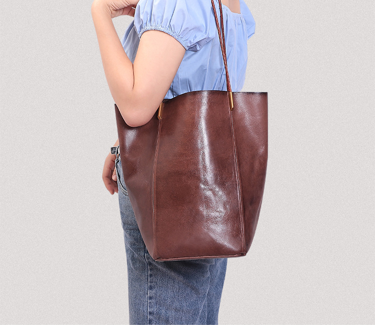 Women Leather 2pcs Set Shoulder Tote Handbags W8734-Leather Women Bags-Black-Free Shipping Leatheretro