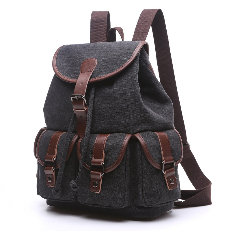 Outdoor Canvas Ruchsack Backpack for Women 8092-Backpacks-Black-Free Shipping Leatheretro