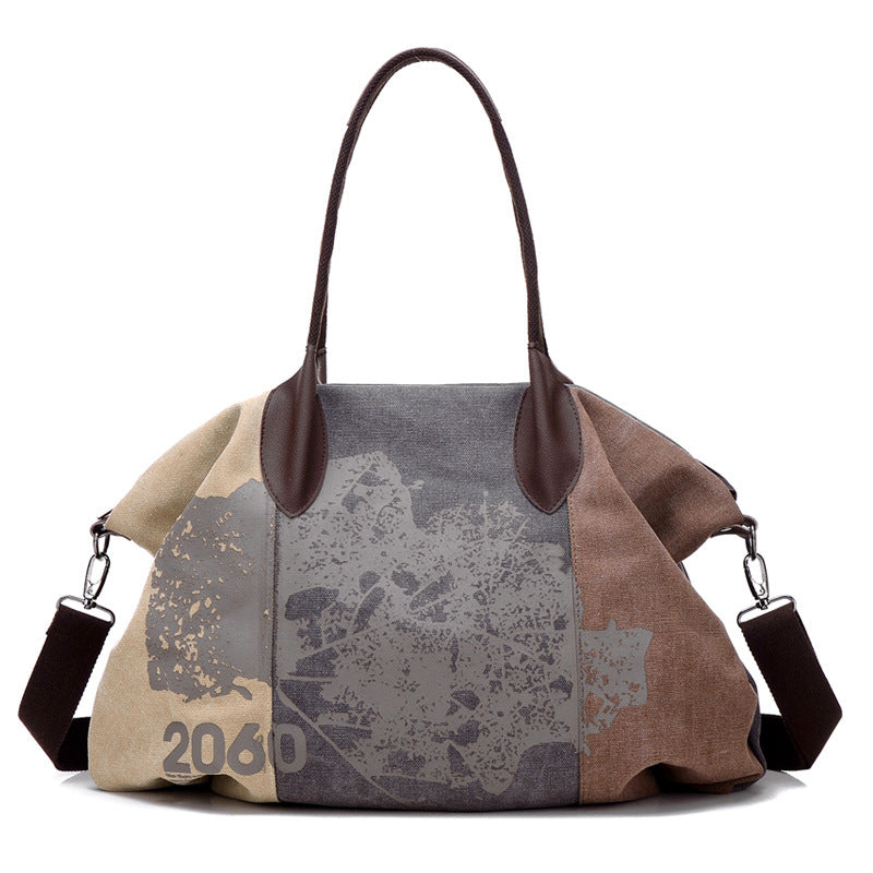 Casual Printed Canvas Crossbody Bags for Women 1219-Duffel Bags-Brown-Free Shipping Leatheretro