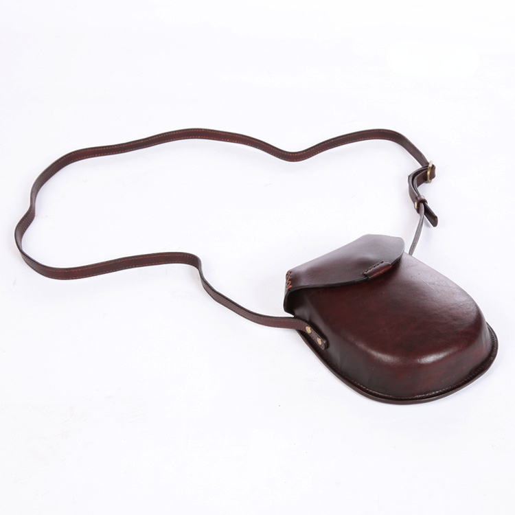 Handmade Sewing Vege Tanned Leather Samll Bag for Women-Handbags-Brown-Free Shipping Leatheretro