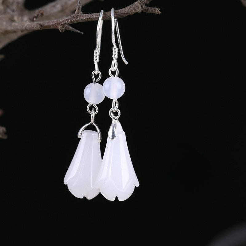 Classic Magnolia Design Women Dangle Earrings-Earrings-JEWELRYSHEOWN