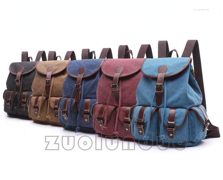 Outdoor Canvas Ruchsack Backpack for Women 8092-Backpacks-Sky Blue-Free Shipping Leatheretro