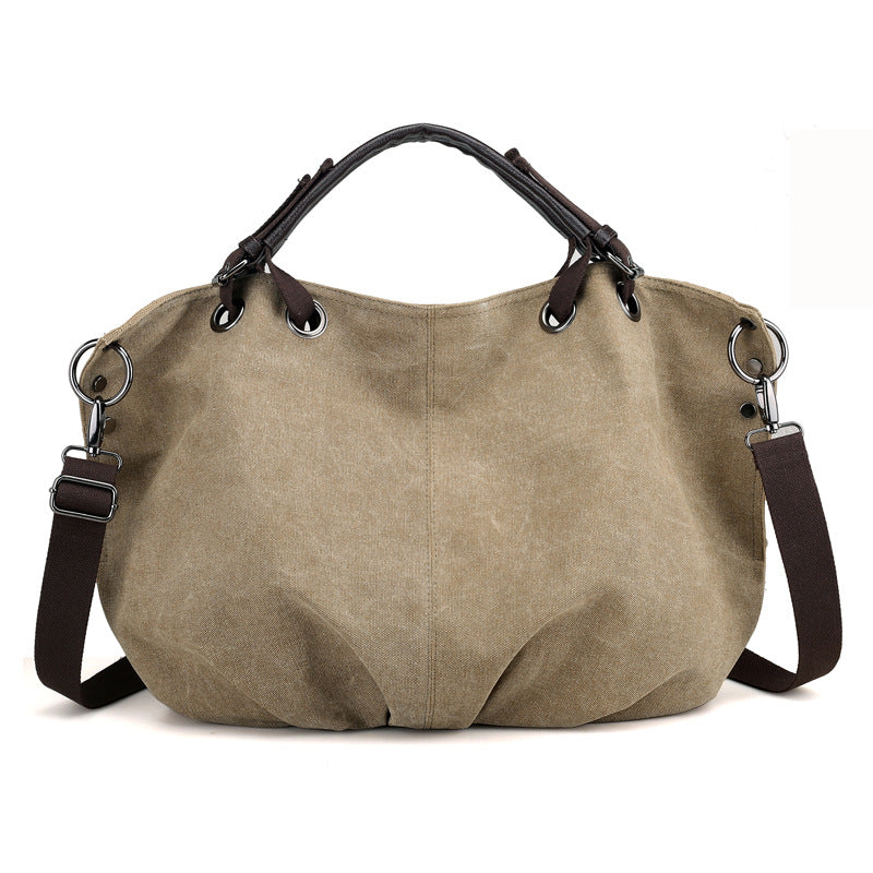 Fashion Canvas Tote Handbags for Women 937-Handbags-Khaki-Free Shipping Leatheretro