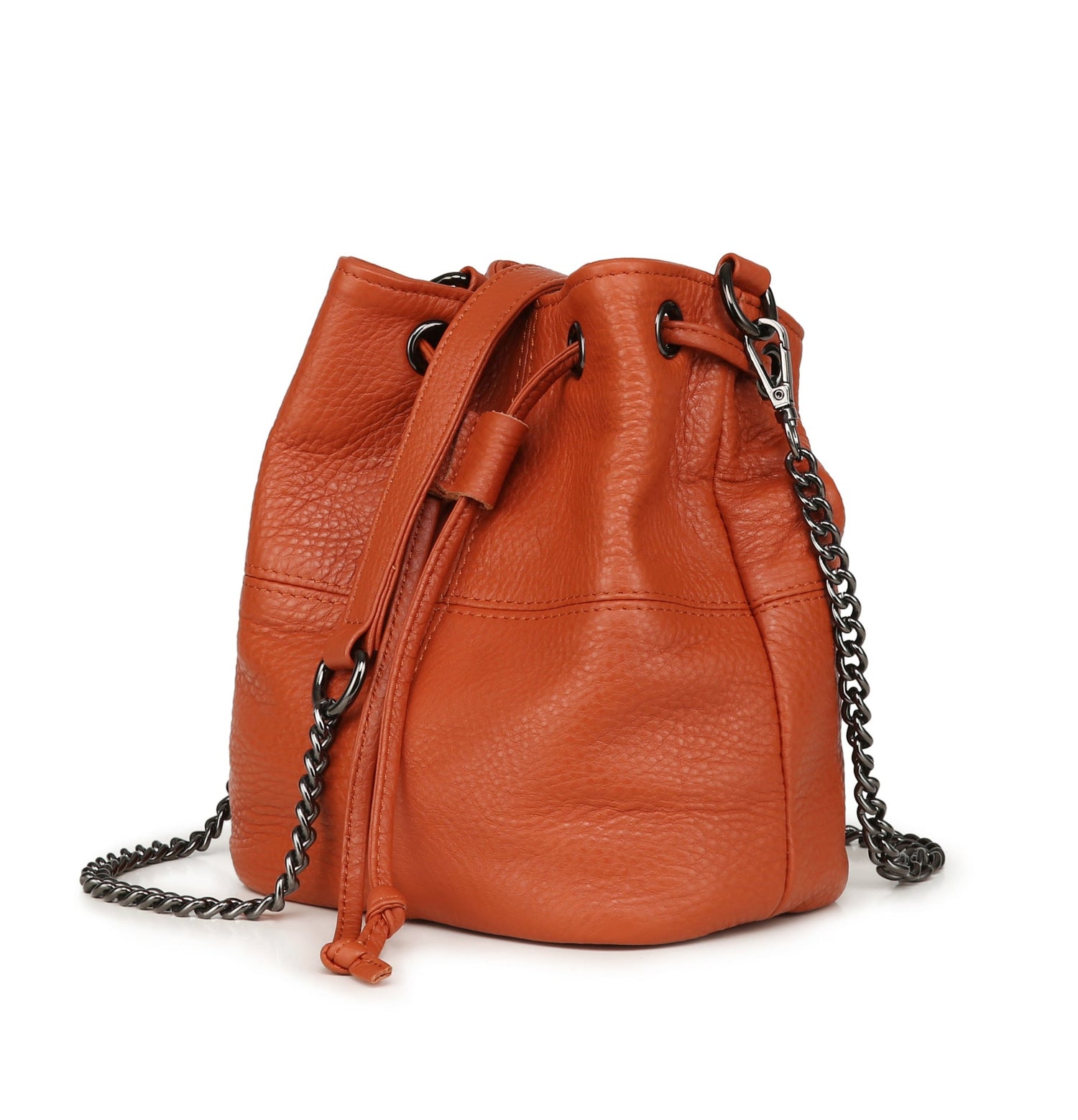 Fashion Chain Leather Crossbody Bag for Women 8953-Leather Bags for Women-Orange-Free Shipping Leatheretro