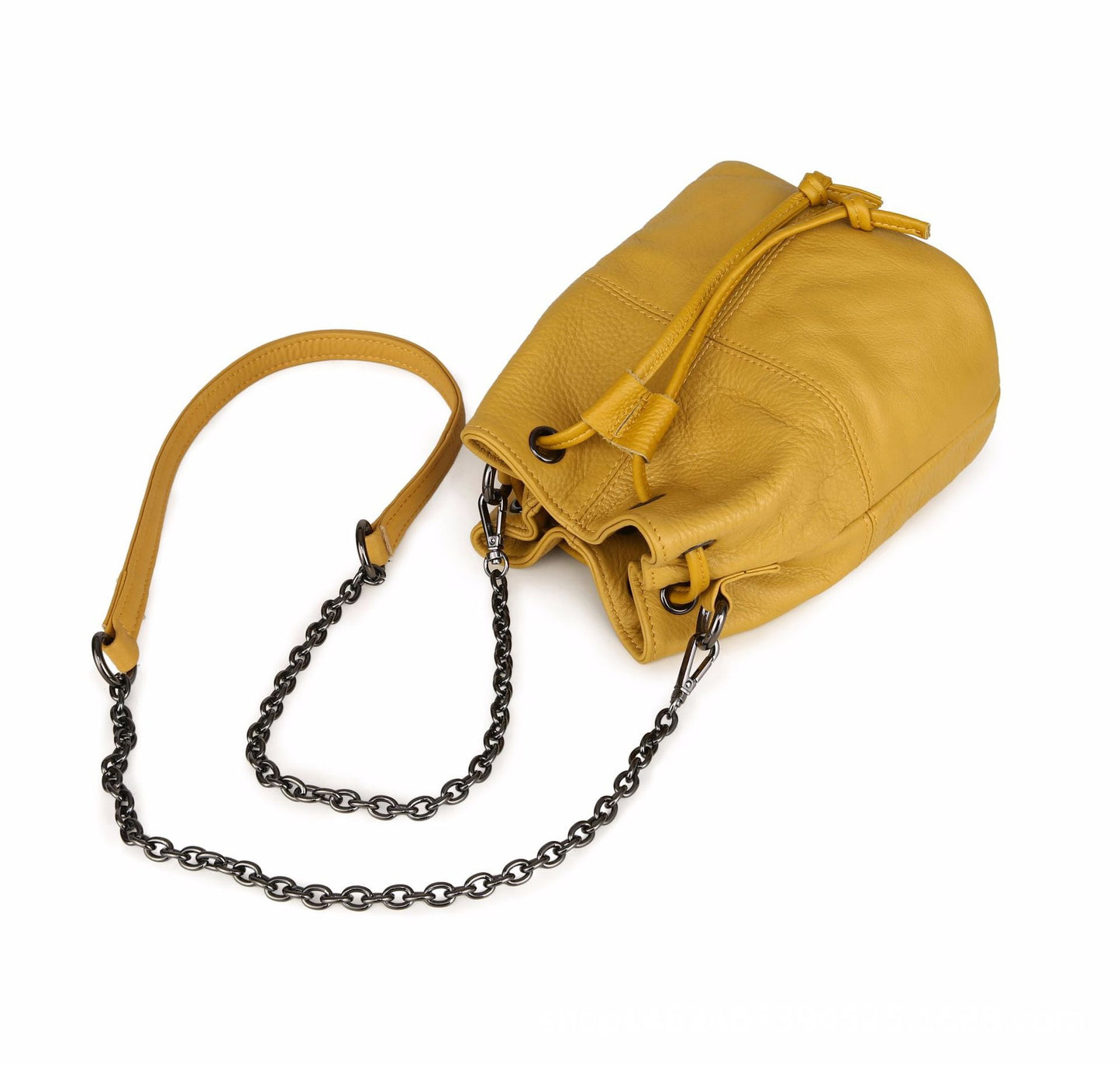 Fashion Chain Leather Crossbody Bag for Women 8953-Leather Bags for Women-Yellow-Free Shipping Leatheretro