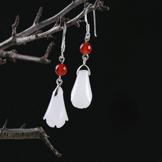 Classic Magnolia Design Women Dangle Earrings-Earrings-JEWELRYSHEOWN
