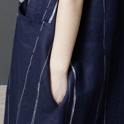 Summer Cozy Linen Plus Sizes Midi Dresses-Dresses-JEWELRYSHEOWN