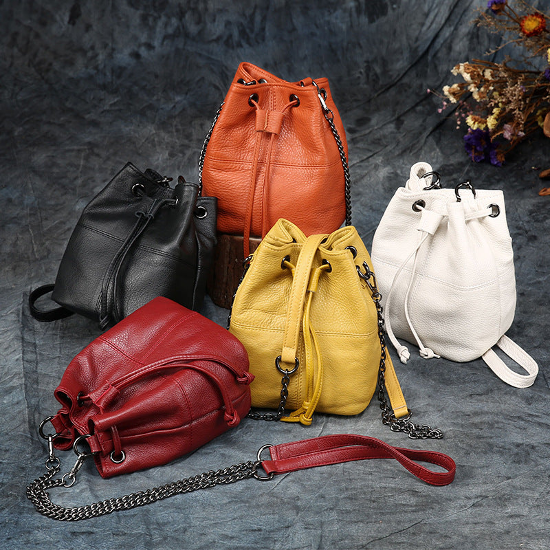 Fashion Chain Leather Crossbody Bag for Women 8953-Leather Bags for Women-White-Free Shipping Leatheretro