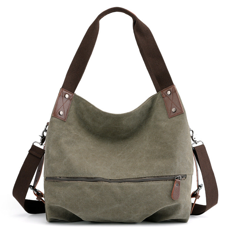 Casual Canvas Tote Handbags for Women K1737-Handbags-Green-Free Shipping Leatheretro