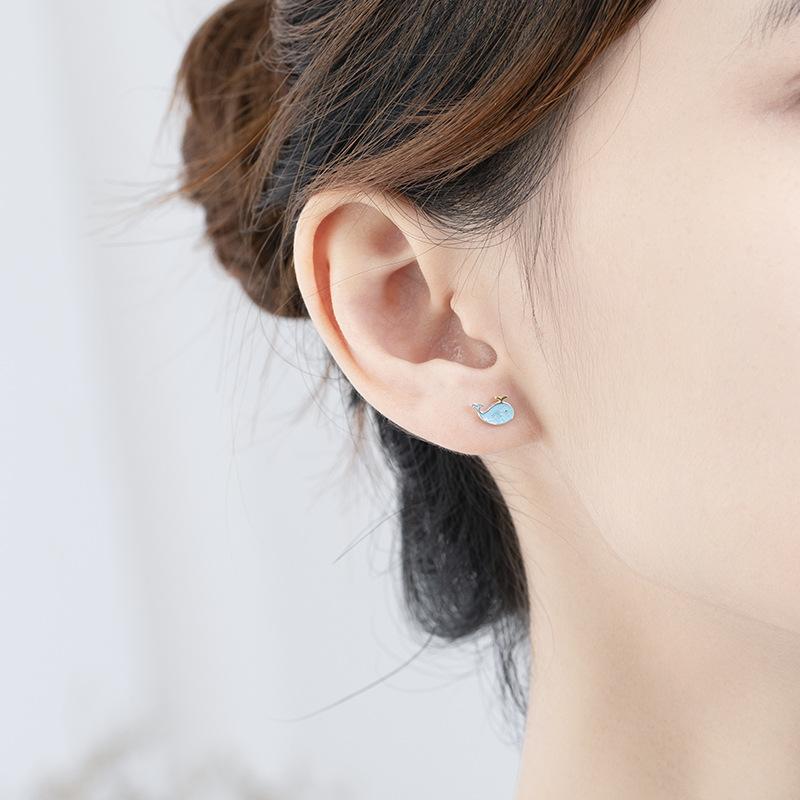 Cute Whale Design Earrings for Women-Earrings-JEWELRYSHEOWN