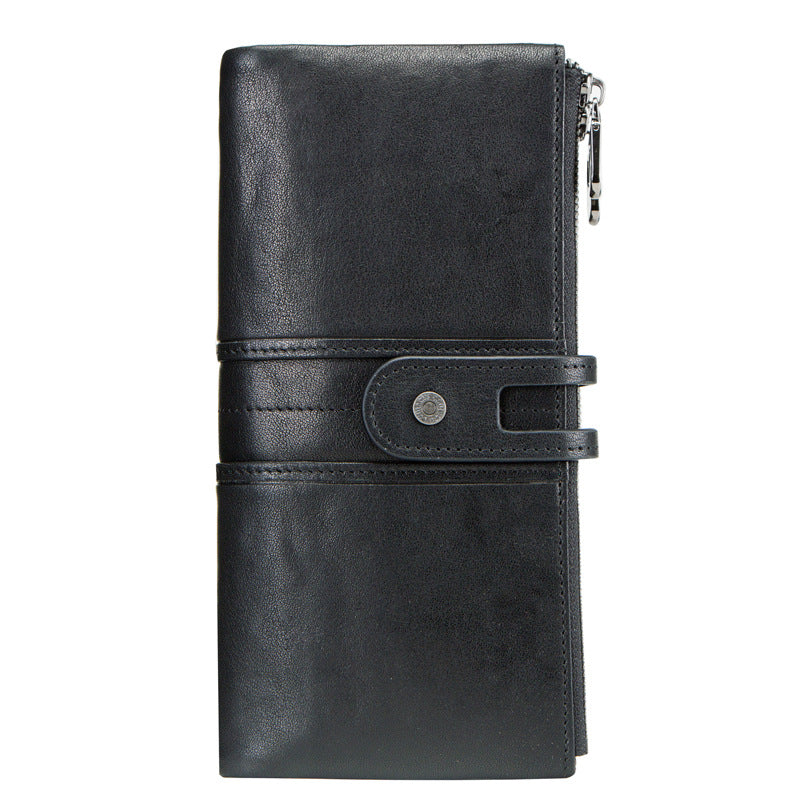 Fashion Long Leather Wallets for Women C2152-Leather Wallets-Black-Free Shipping Leatheretro