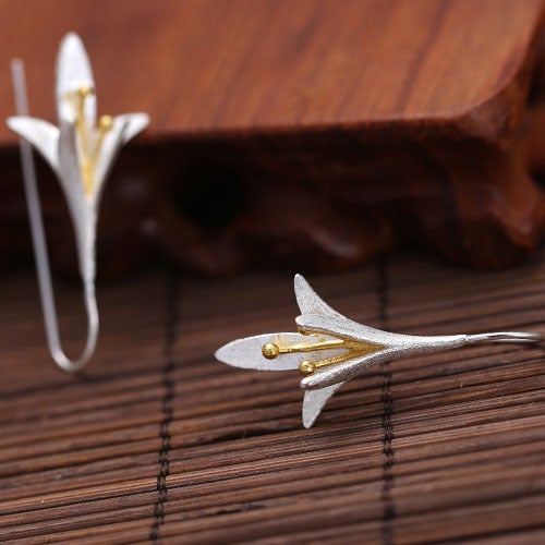 Fashion Silver Flower Design Women Earrings-Earrings-JEWELRYSHEOWN