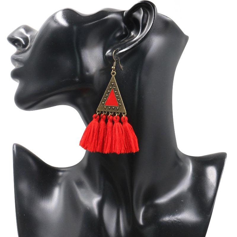 Ethnic Fashion Tassels Drop Earrings for Women-Earrings-JEWELRYSHEOWN