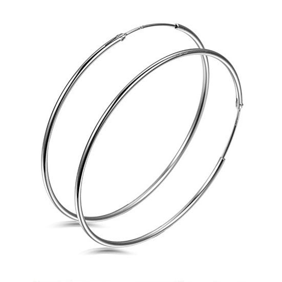 Sterling Silver Hoop Earrings for Women-Earrings-JEWELRYSHEOWN