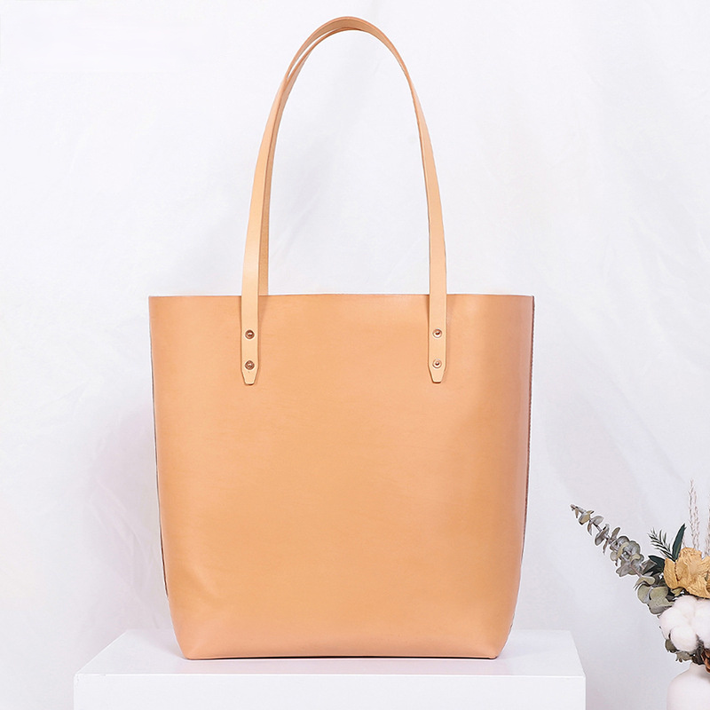 Women Luxury Large Storage Leather Tote Handbags W8754-Leather Women Bags-Apricot-Free Shipping Leatheretro