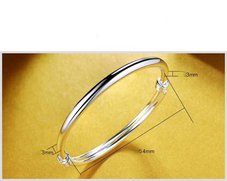 Fashion Shiny Adjustable End Sterling Sliver Bracelet for Mother-Bracelets-JEWELRYSHEOWN