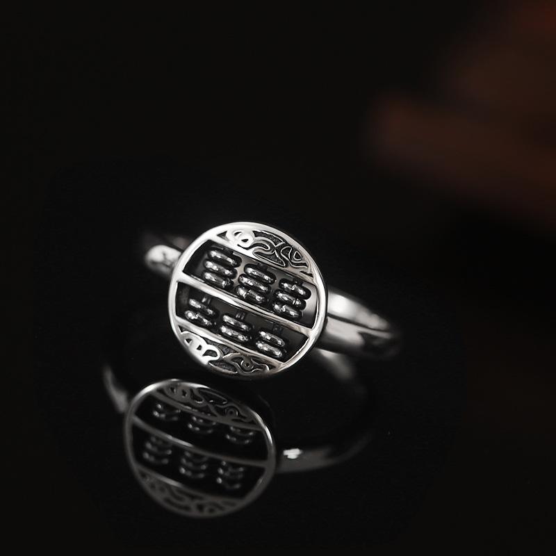 Abacus Design Vintage Sliver Ring for Women&men-Rings-JEWELRYSHEOWN