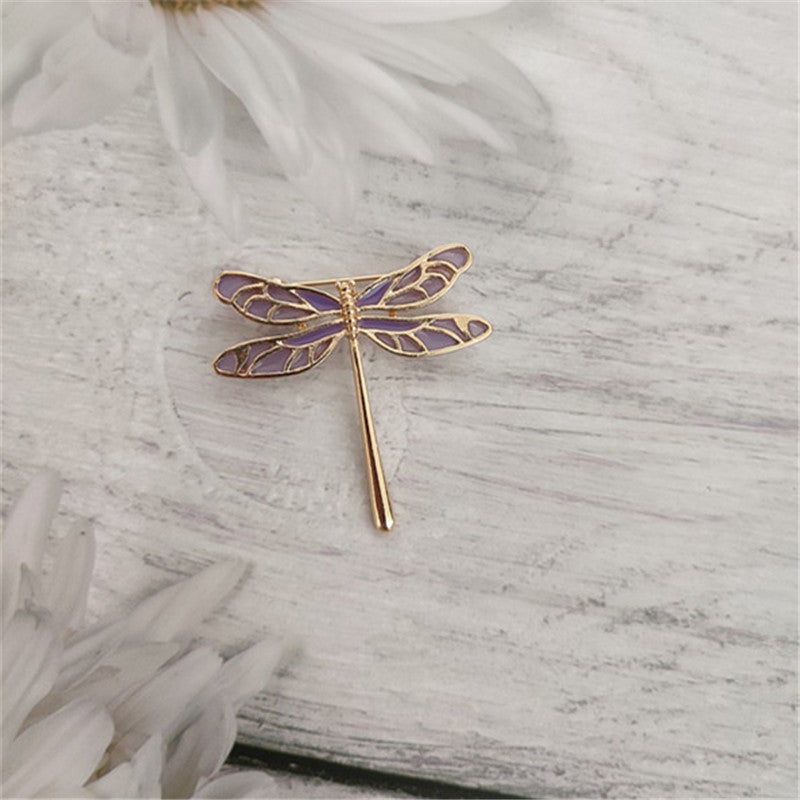 Charming Lilac and Dragonfly Design Brooches for Women-Brooches & Lapel Pins-JEWELRYSHEOWN