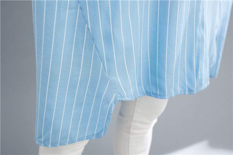 Designed Striped Long Shirts Dresses for Women