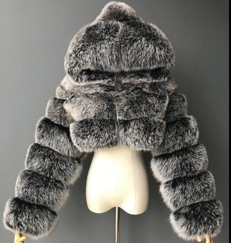 Fashion Artificial Fur Short Overcoats for Women