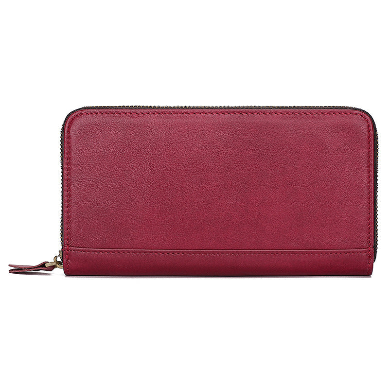 Simple Design Leather Long Wallets 8440-Handbags, Wallets & Cases-Red-Free Shipping Leatheretro