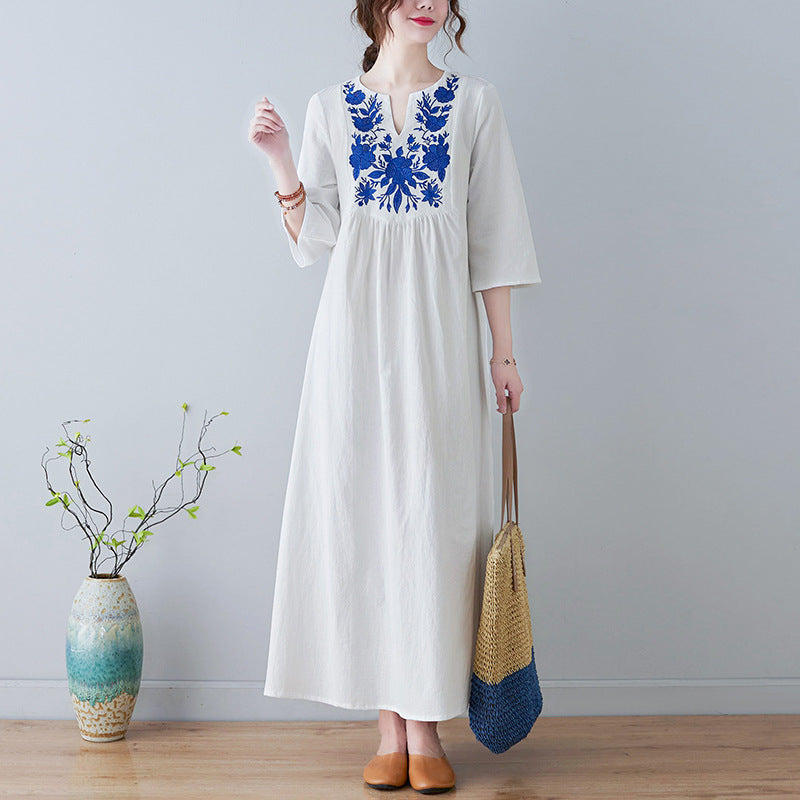 Bohemian Linen Summer Long Dresses