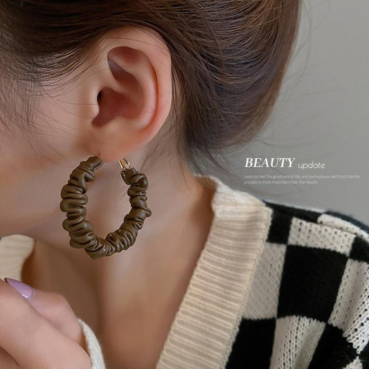 Vintage Round Shape Pu Leather Women Earrings-Earrings-JEWELRYSHEOWN