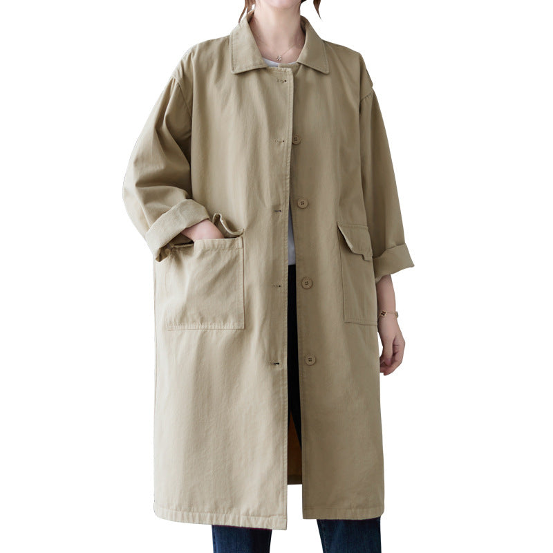 Fall Plus Sizes Long Trench coats for Women