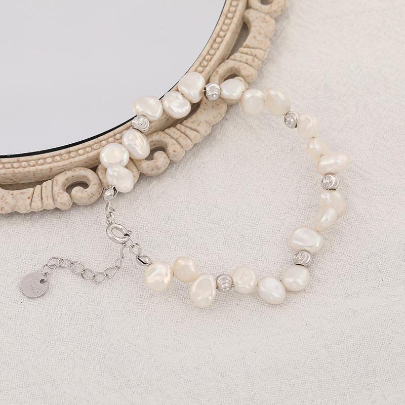 Fashion Baroque Pearl Sterling Sliver Bracelets for Women-Bracelets-JEWELRYSHEOWN