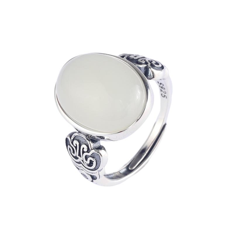 Vintage Lock Design Layin Craftmanship Silver Rings for Women-Rings-JEWELRYSHEOWN