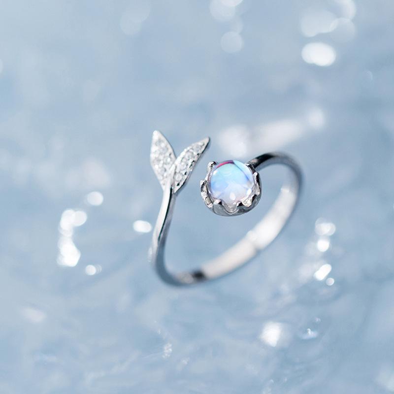 Fishtail Design Sterling Silver Rings for Women-Rings-JEWELRYSHEOWN