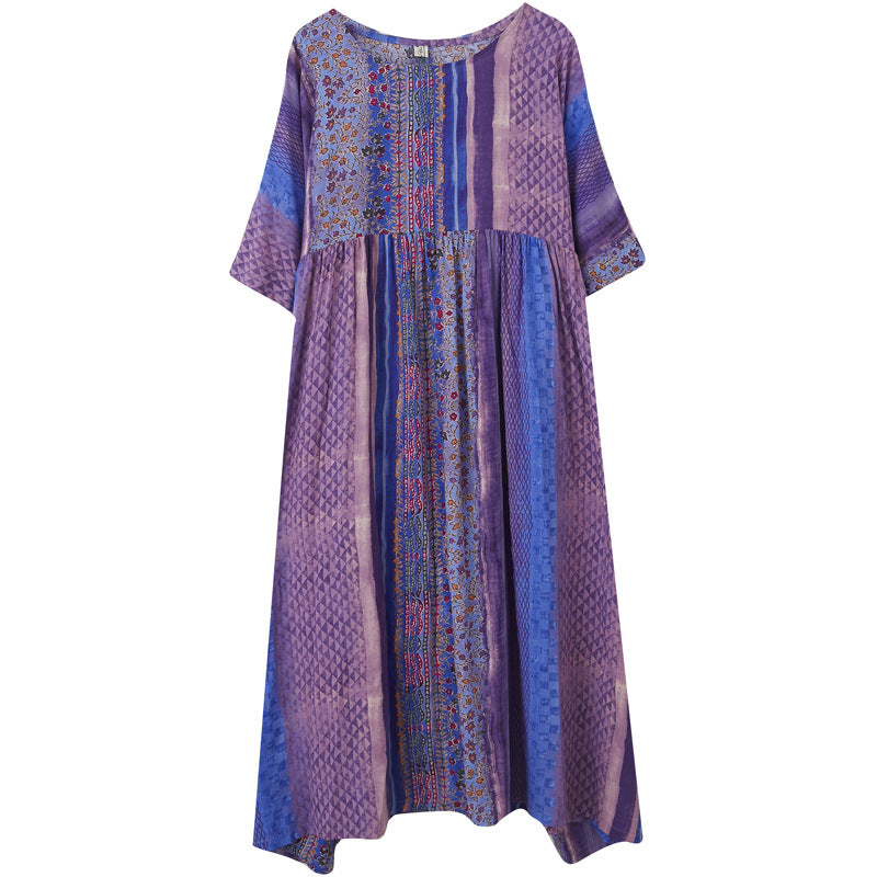 Purple Summer Women Long Loose Dresses
