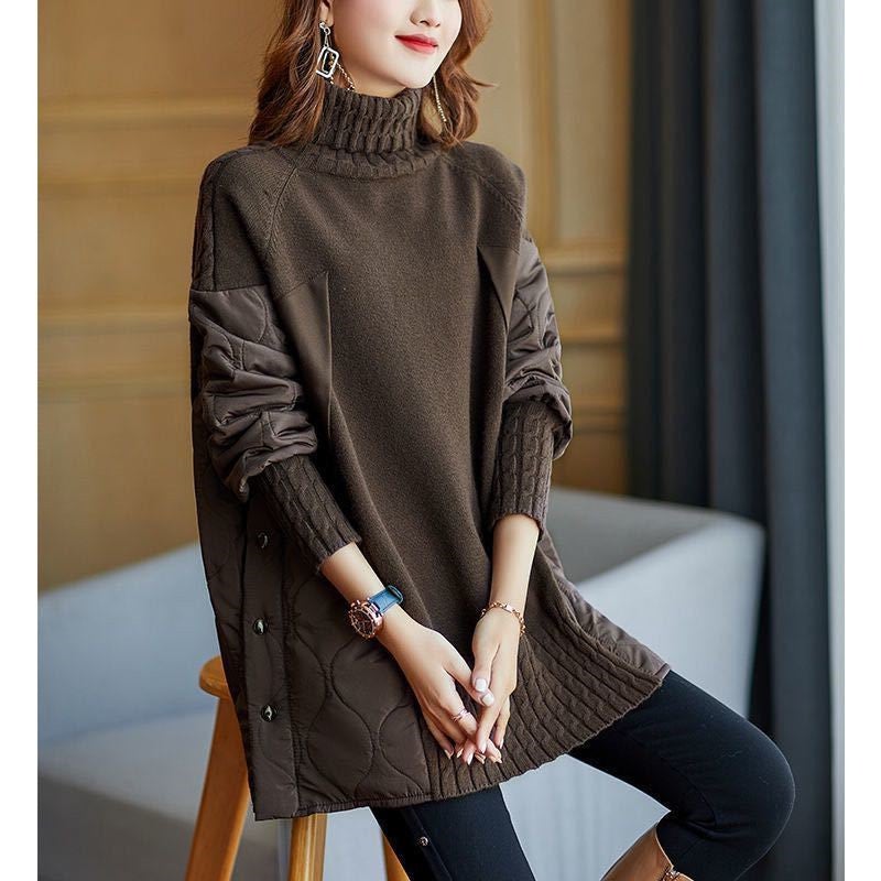 Winter Warm High Neck Casual Tops for Women-Outerwear-JEWELRYSHEOWN