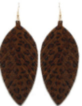 Leopard Print Leaf Design Drop Earring for Women-Earrings-JEWELRYSHEOWN