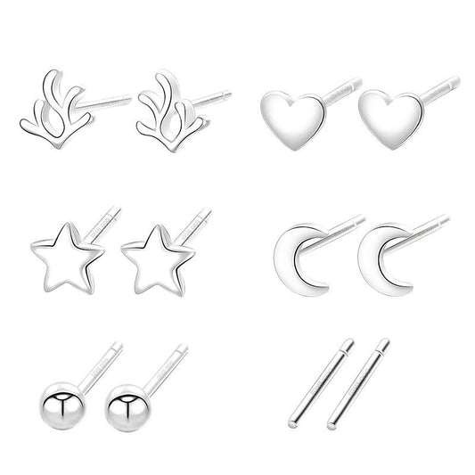 Fashion Designed Sterling Silver Earring Studs-Earrings-JEWELRYSHEOWN