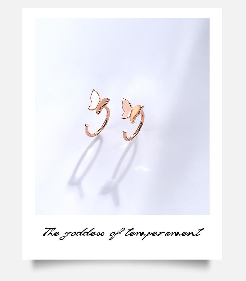 Butterfly Design Cute Sterling Sliver Ear Clips-Earrings-JEWELRYSHEOWN