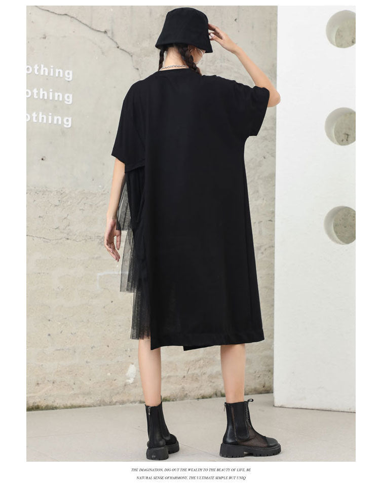 Black Tulle Irregular Summer Long Midi Dresses