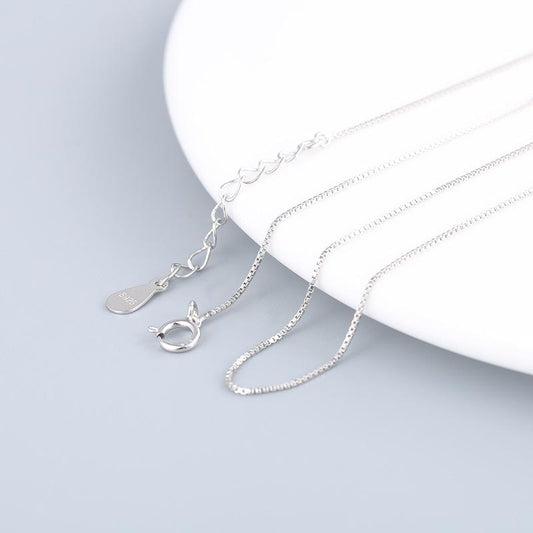 Serling Sliver Box Design Chains for Women-Necklaces-JEWELRYSHEOWN