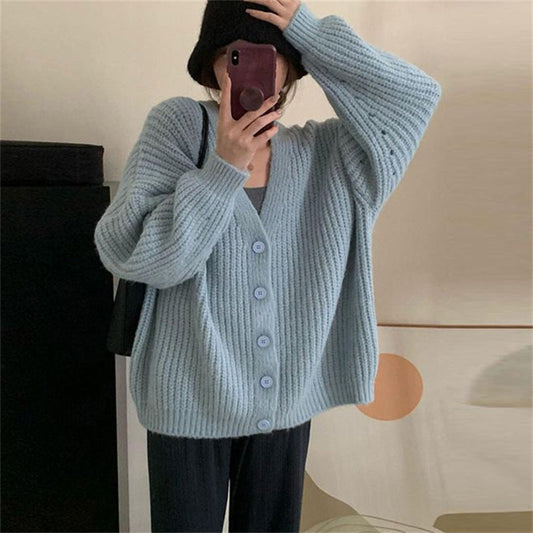 Casual Plus Sizes Knitted Cardigan Sweaters