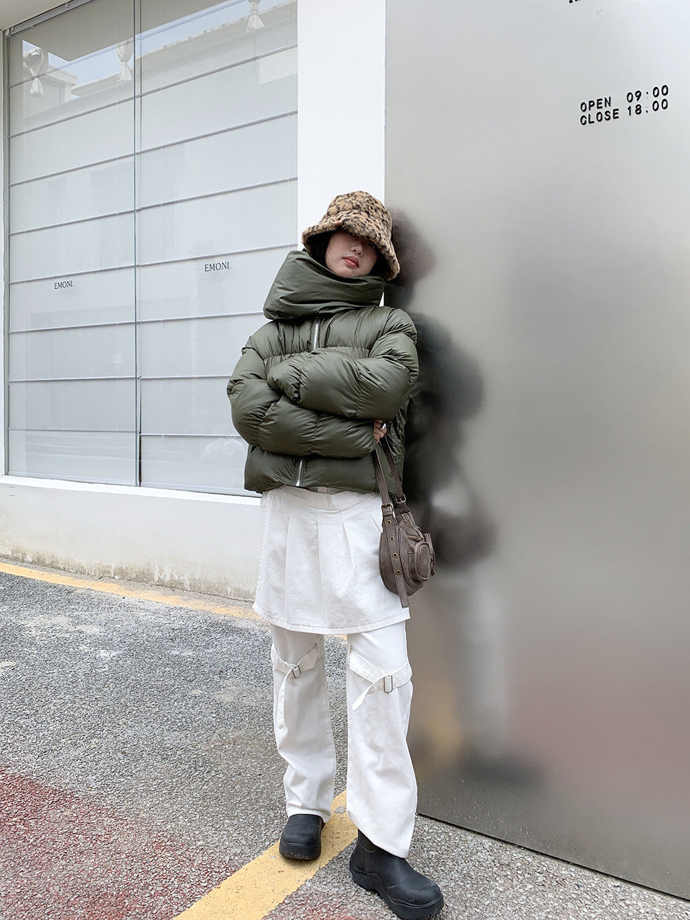 Winter Street Style Scarf Warm Short Jacket Coats-Coats & Jackets-Army Green-One Size-Free Shipping at meselling99
