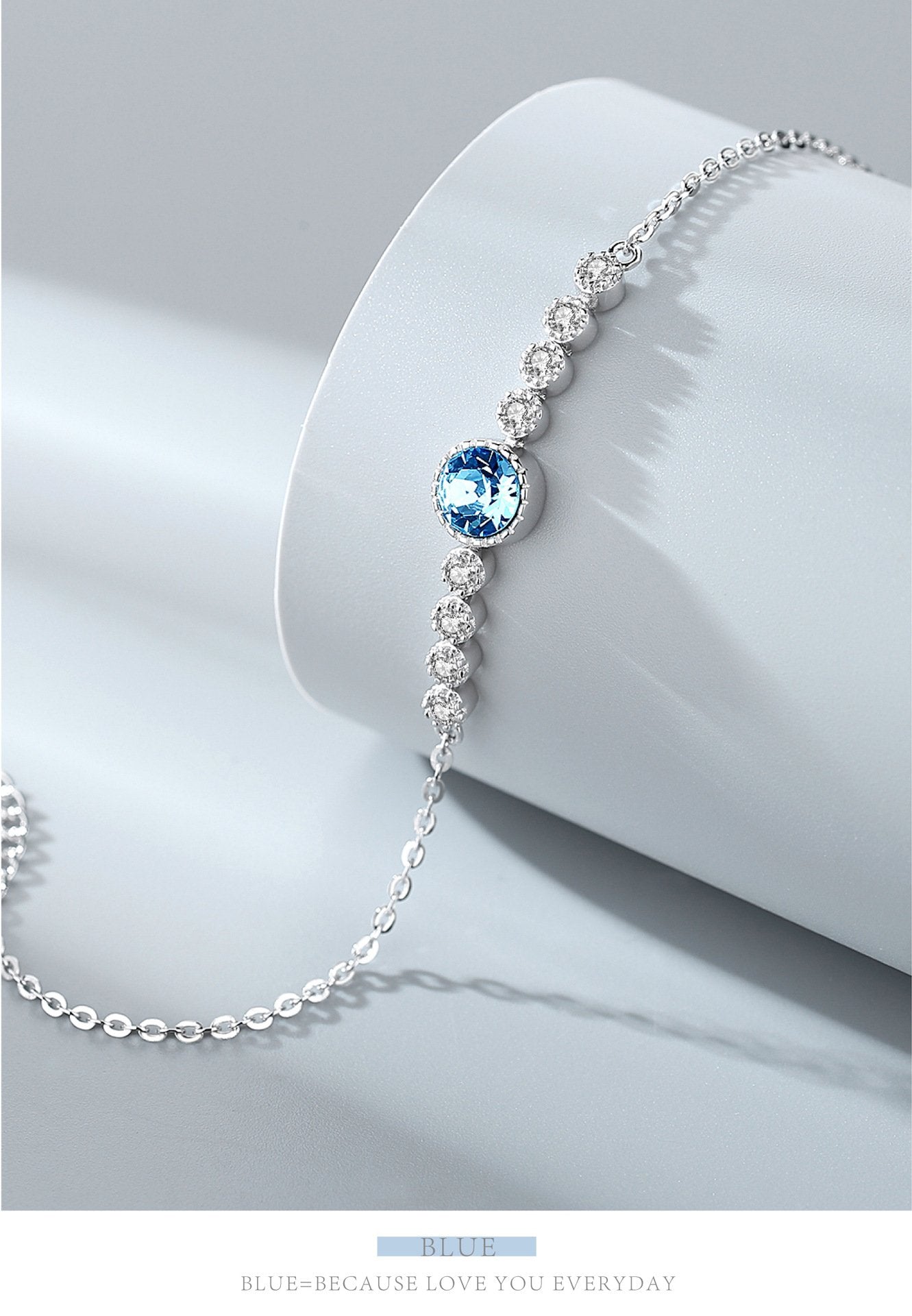 Romantic Luxury Crystal Sliver Bracelet for Women-Bracelets-JEWELRYSHEOWN