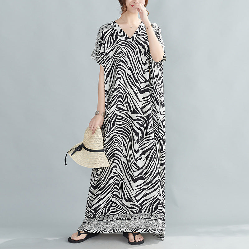 Summer Zebra Design Long Dresses