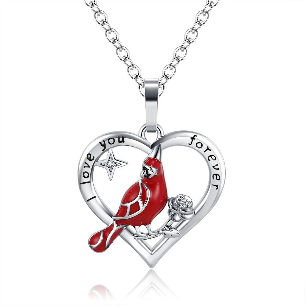 Lovely Red Birds Designed Necklace for Women-Necklaces-JEWELRYSHEOWN
